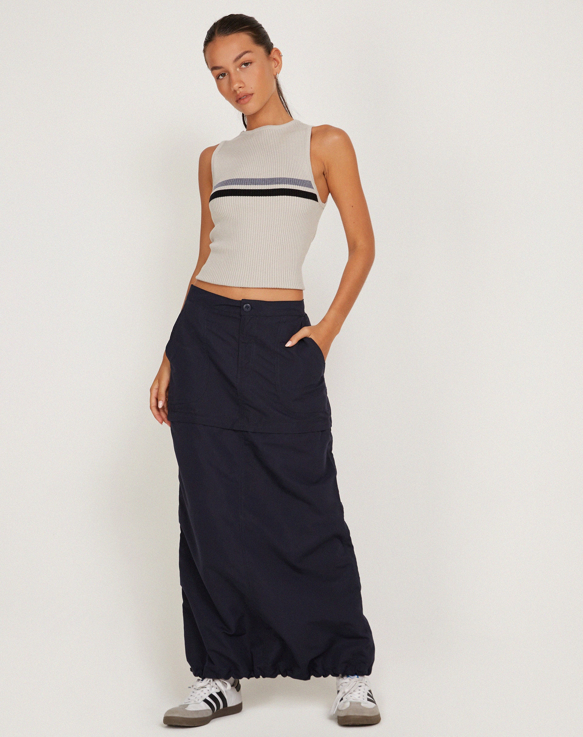 Eudora Detachable Skirt in Navy - Image 5