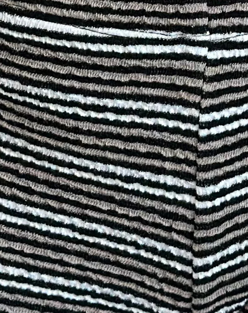 Eunia Shorts in Black and Brown Stripe - Image 6