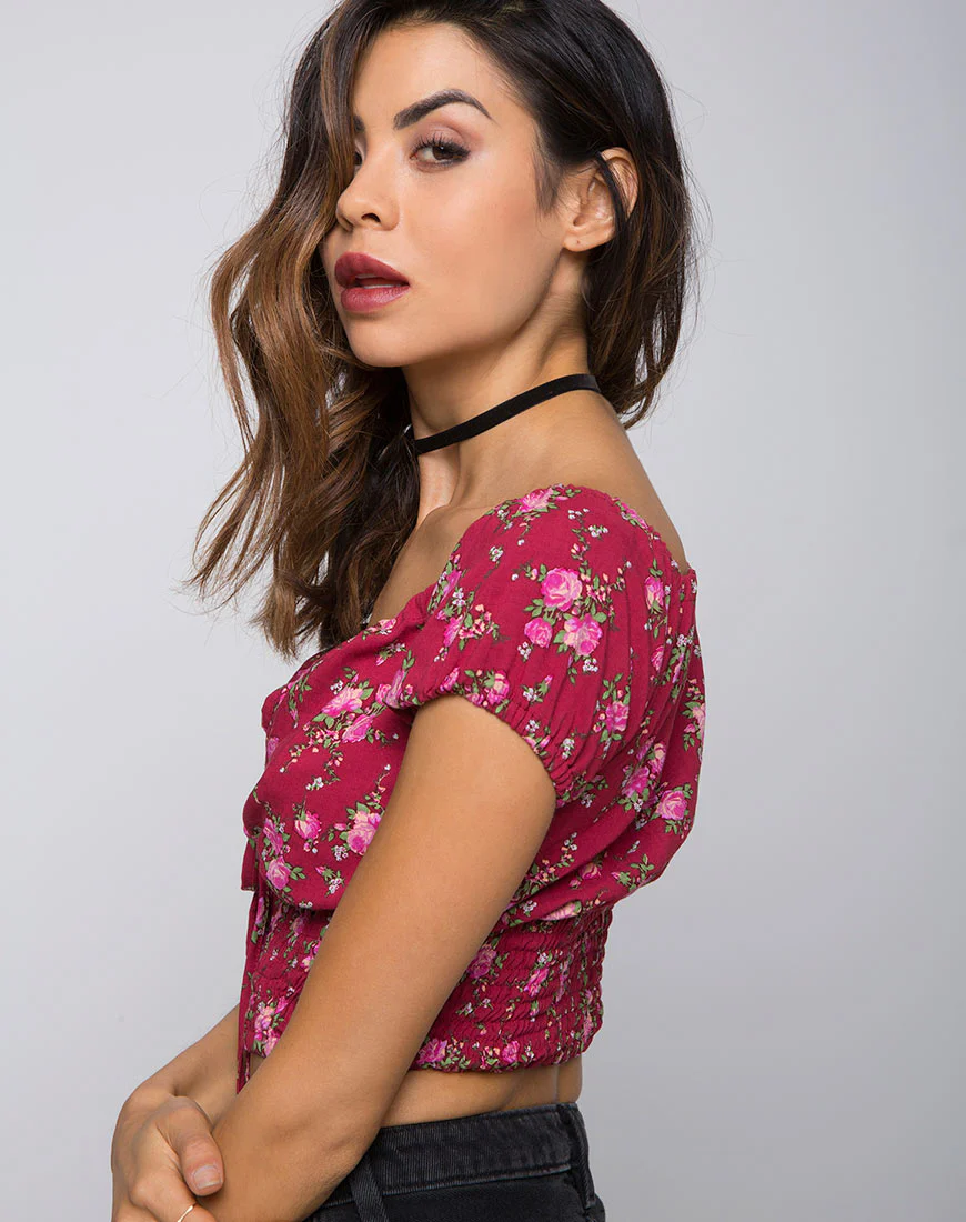 Evane Crop Top in Soheila Floral - Image 2