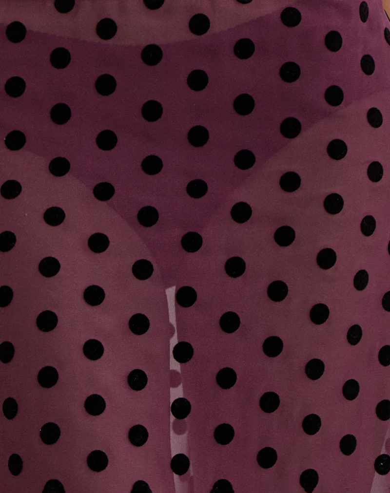 Evani Unlined Midi Skirt in Vintage Polka Maroon - Image 6