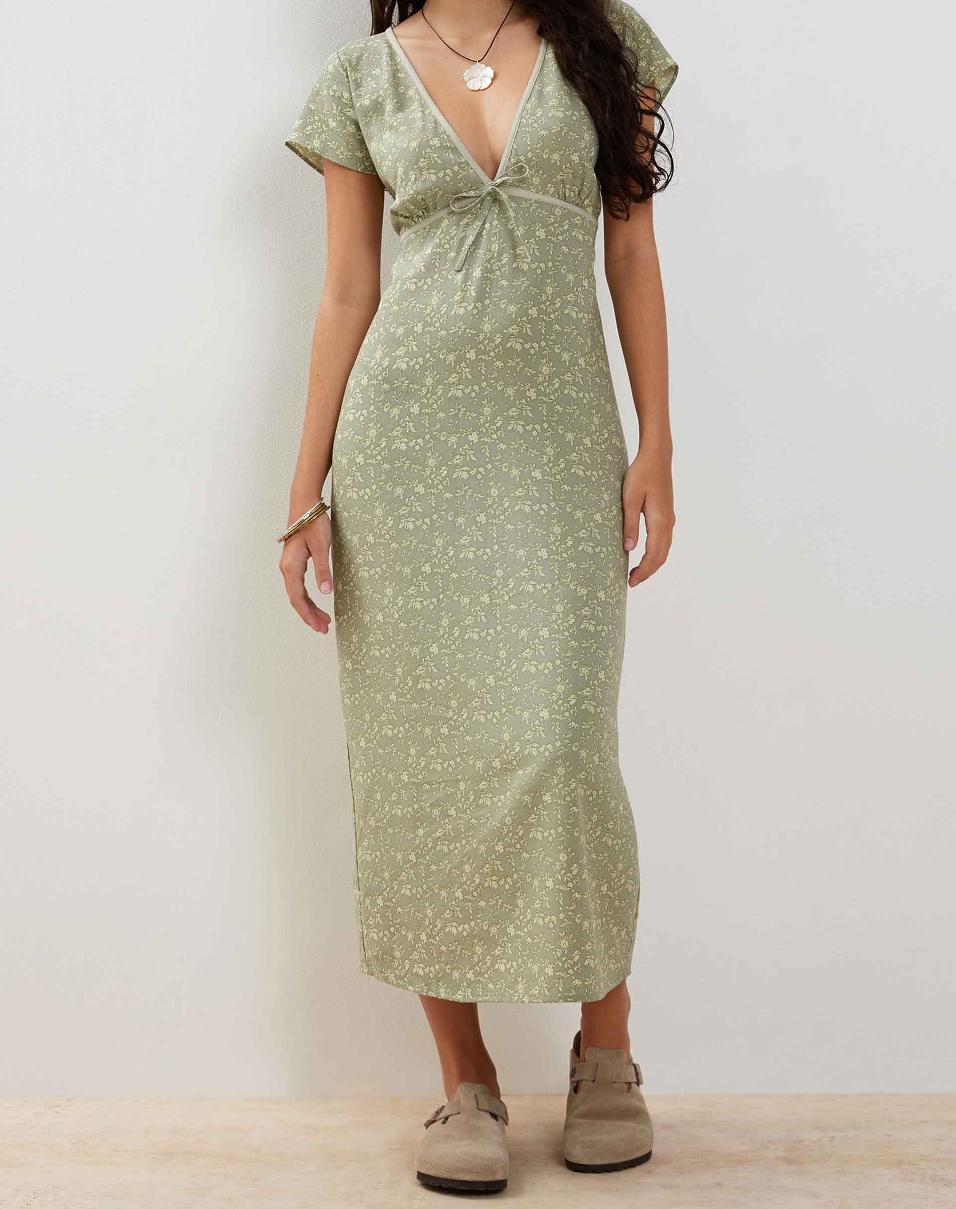Eviaso Midi Dress in Ditsy Mix Floral Green - Image 5