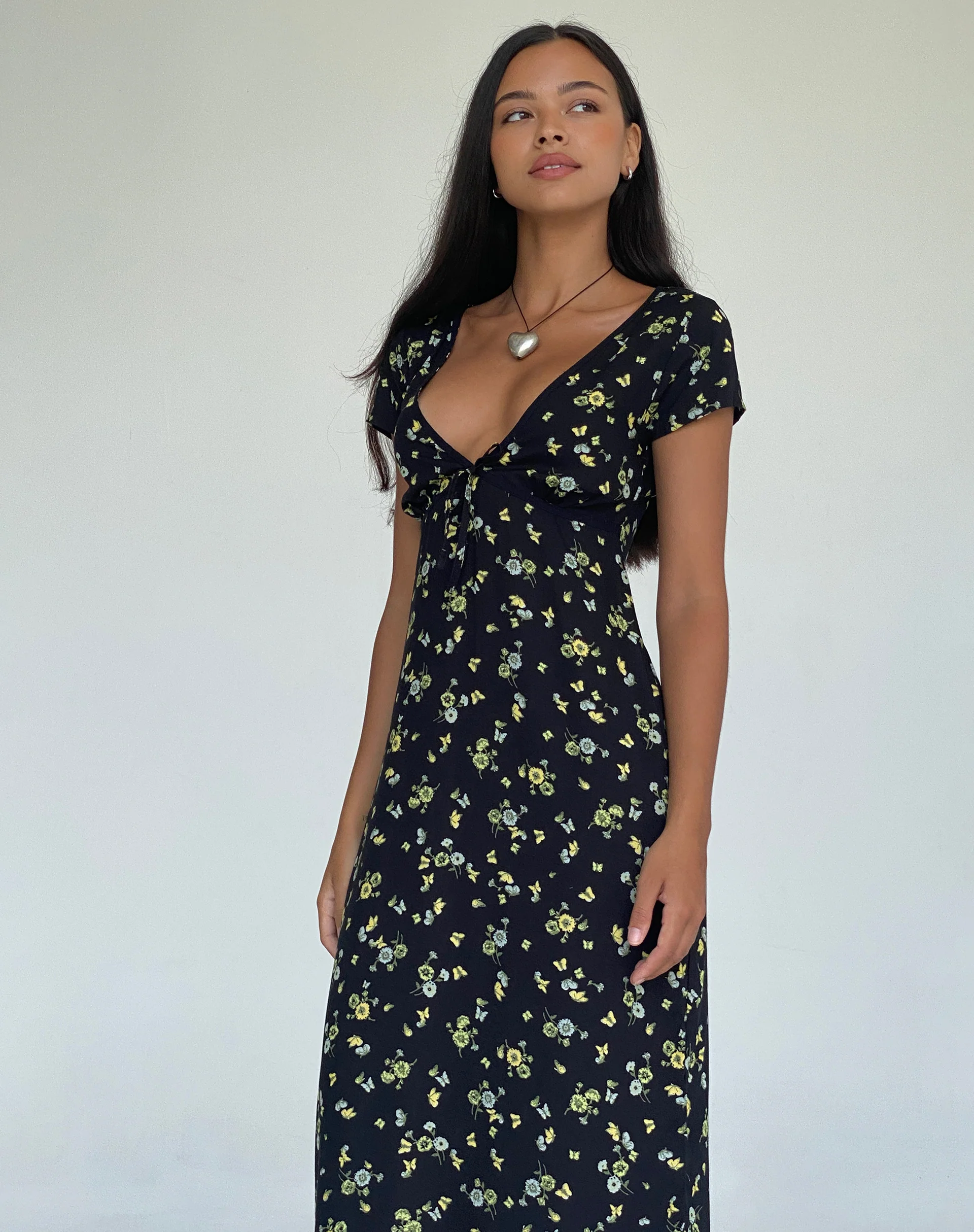 Eviaso Midi Dress in Lemon and Lime Black - Image 5