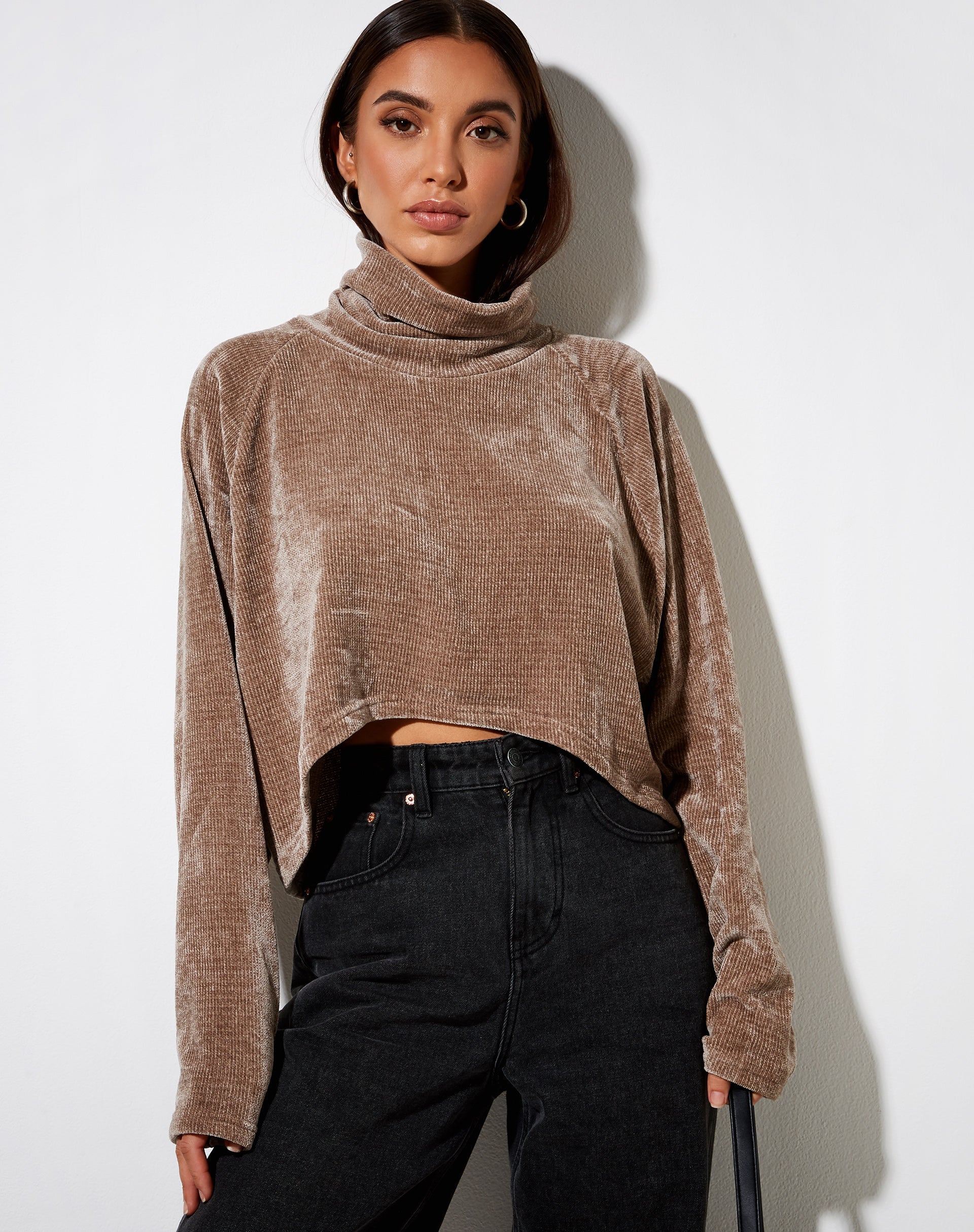Evie Jumper in Chenille Brown - Image 3
