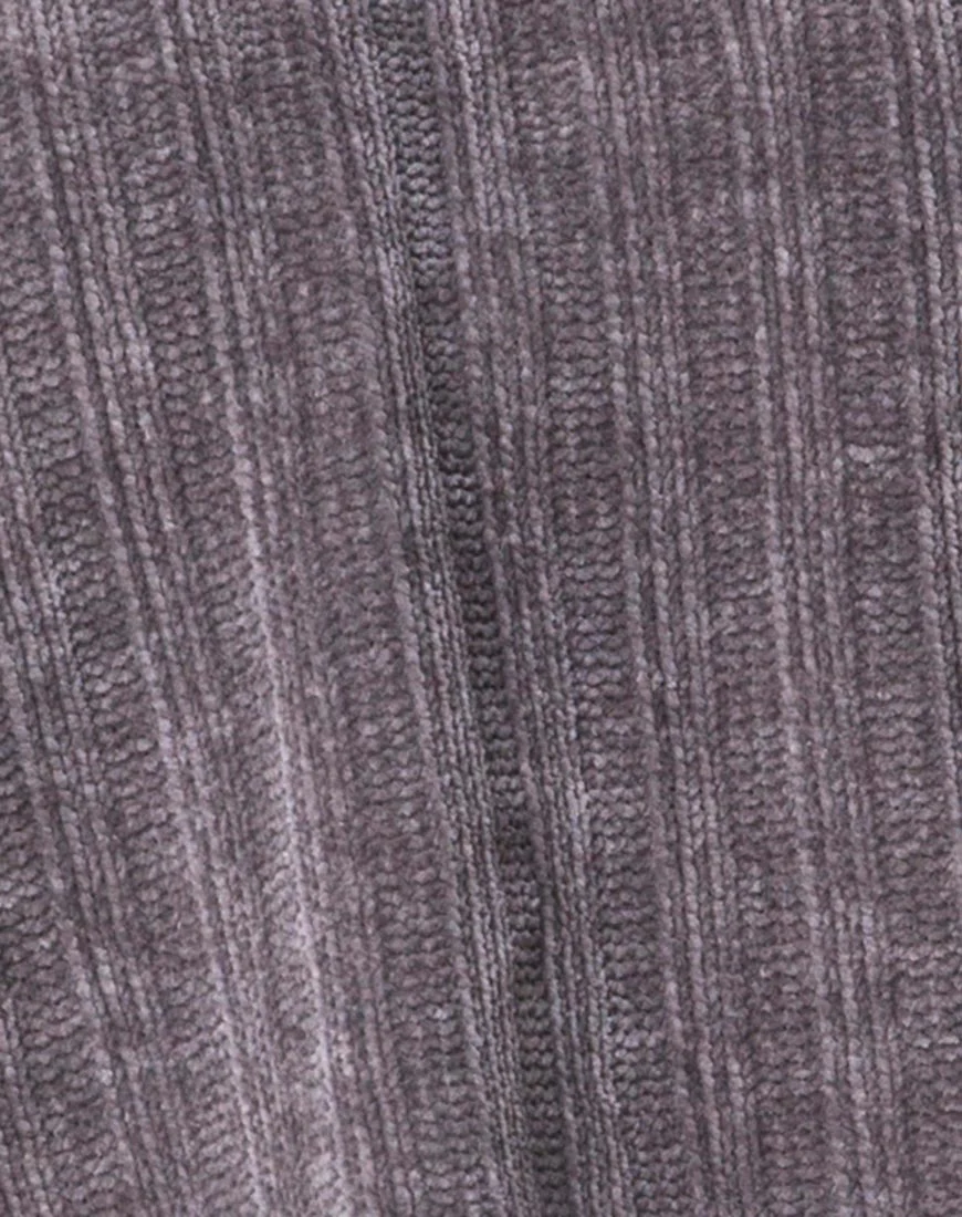 Evie Cropped Sweatshirt in Chenille Grey - Image 5