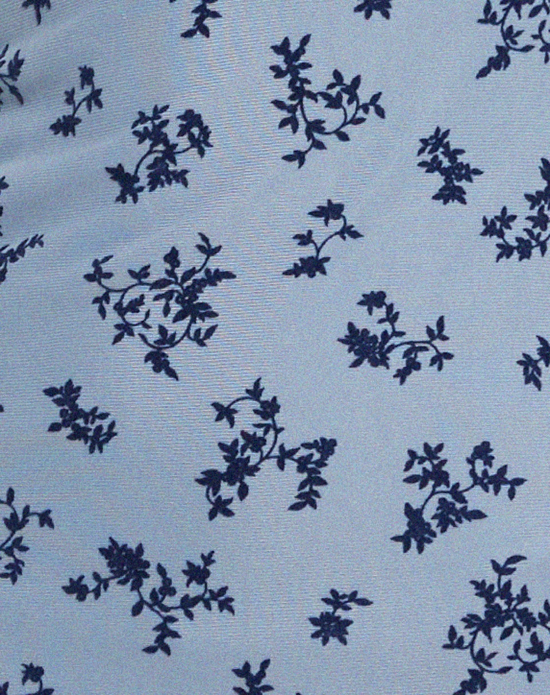 Evilia Mini Dress in Light Blue Black Botanist Flocking - Image 7