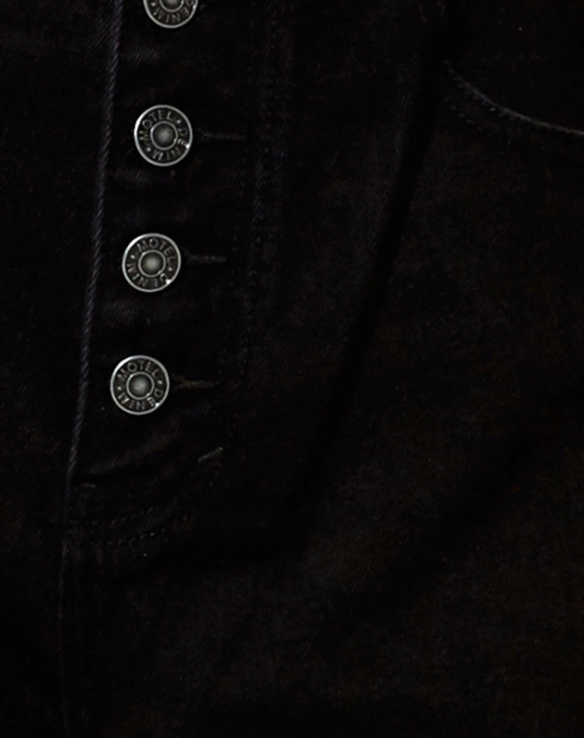 Exposed Button Parallel Jeans in Black Wash - Image 7