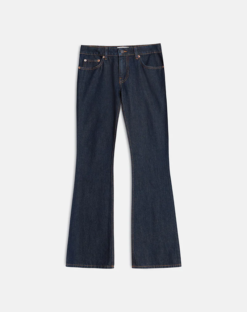Extra Low Rise Flare Jeans in Indigo - Image 4