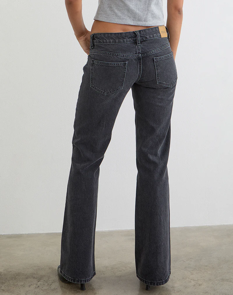 Extra Low Rise Flare Jeans in Vintage Black - Image 6