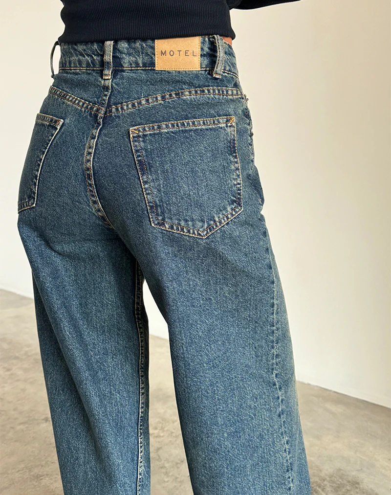 Roomy Extra Wide Jeans in Brown Blue Acid - Image 5