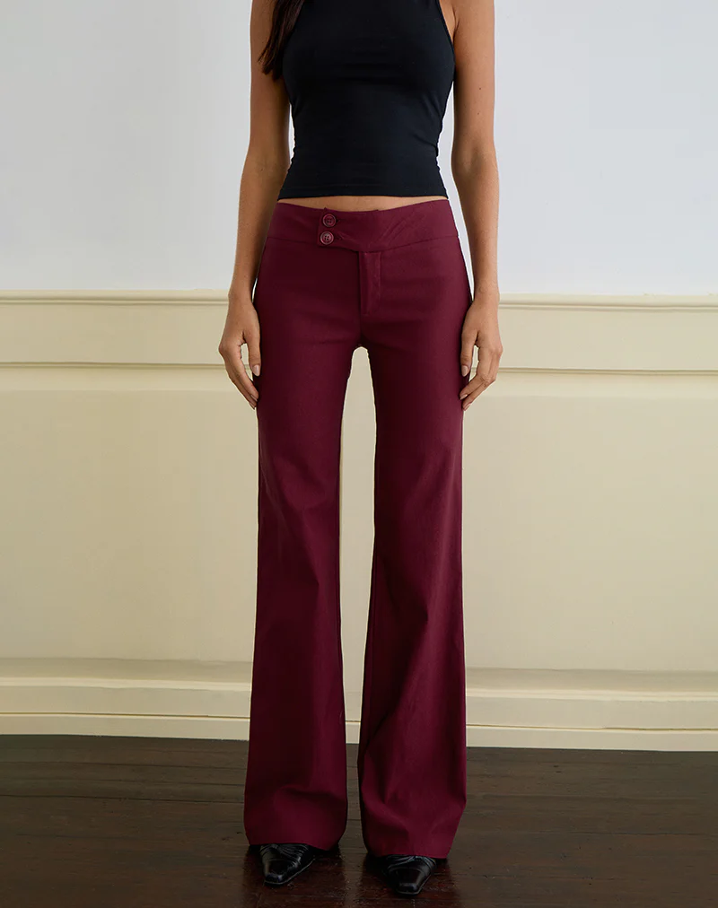 Falita Trouser in Tailoring Burgundy - Image 2