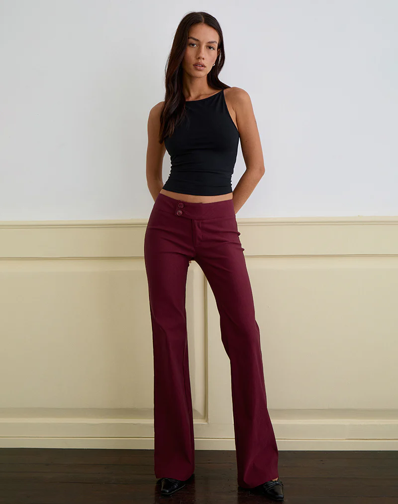 Falita Trouser in Tailoring Burgundy - Image 3