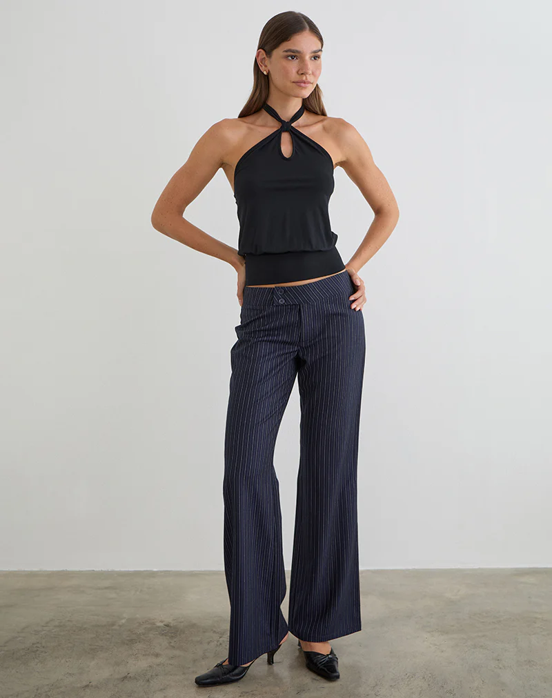 Falita Trouser in Tailoring Navy Stripe - Image 3