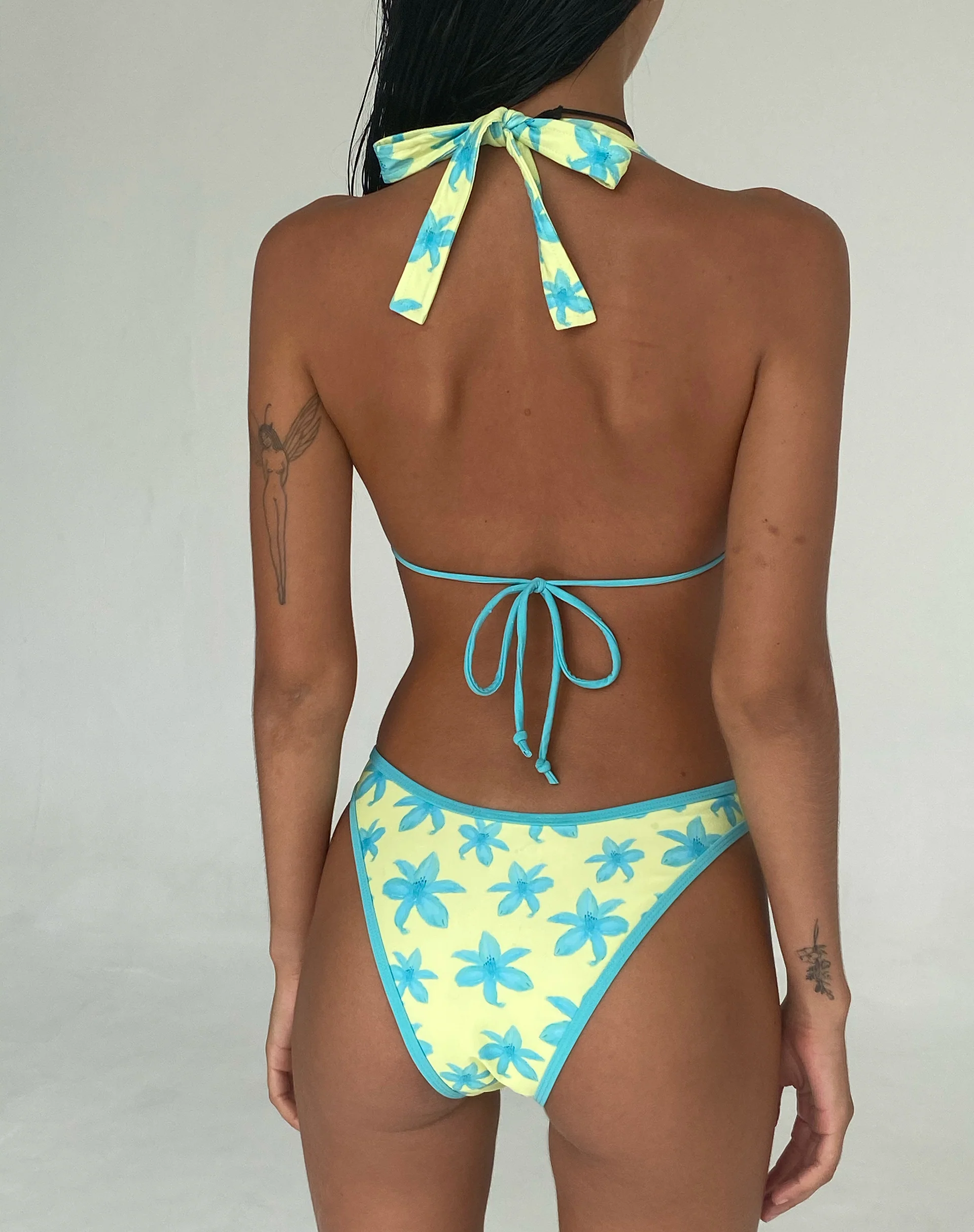 Farida Bikini Bottom in Yellow Painted Flower - Image 5