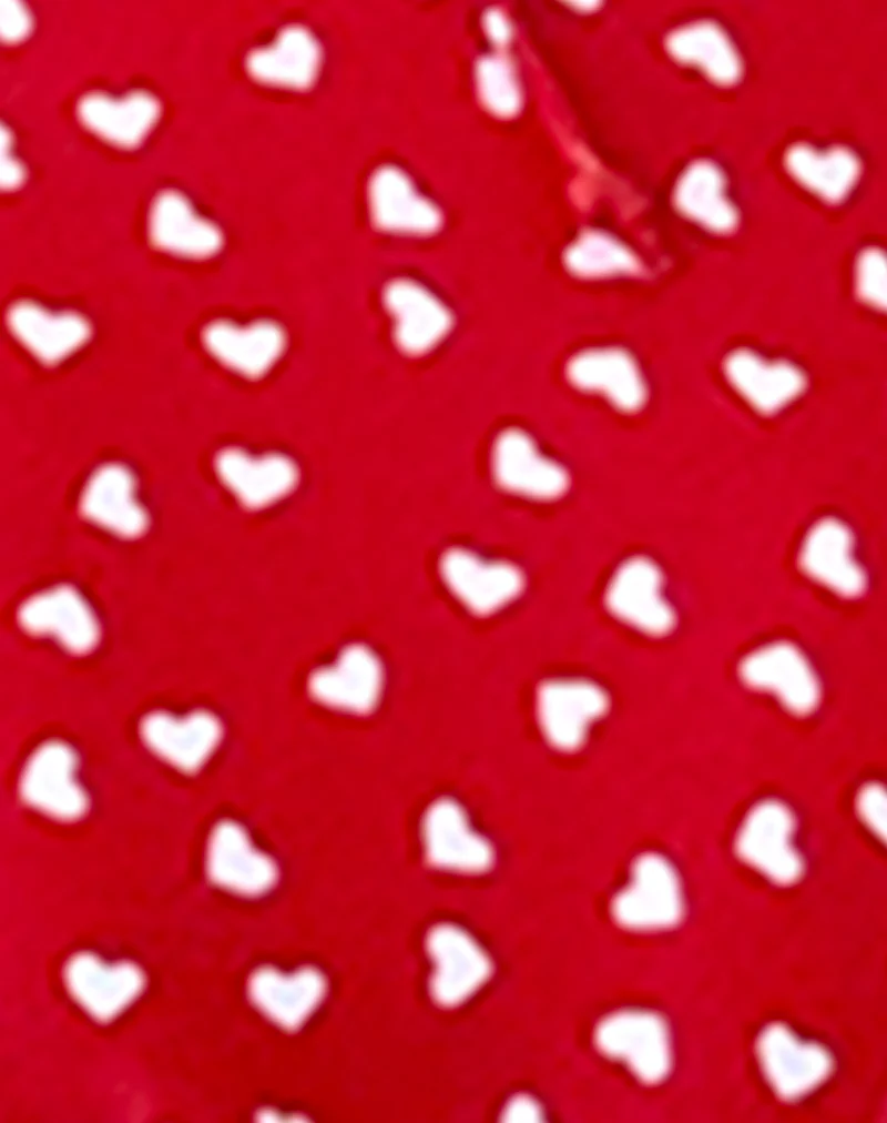 Farida Bikini Bottom in Red with White Hearts - Image 5