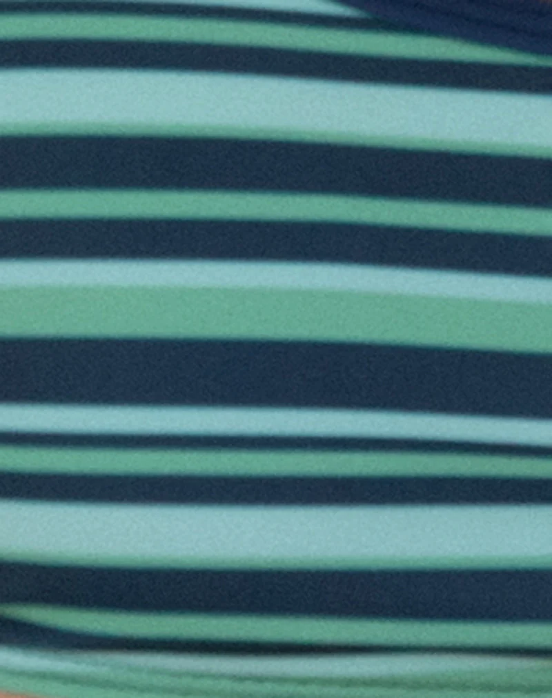 Farida Bikini Bottom in Irregular Stripe Green - Image 8
