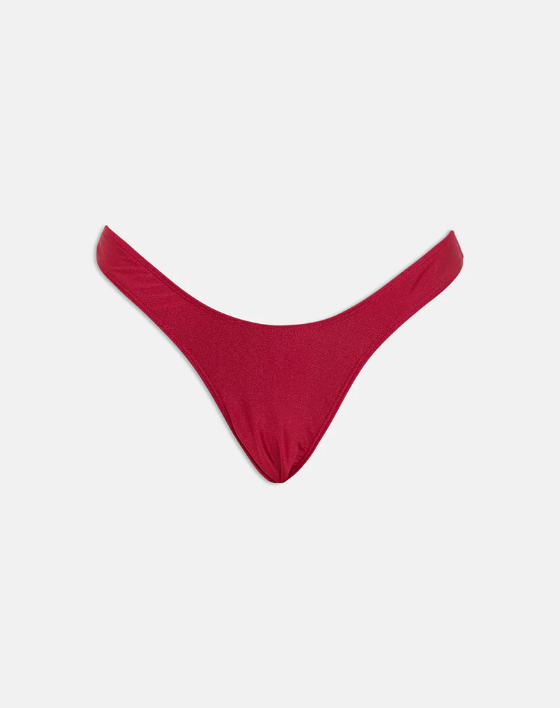Farida Bikini Bottom in Shine Red - Image 5