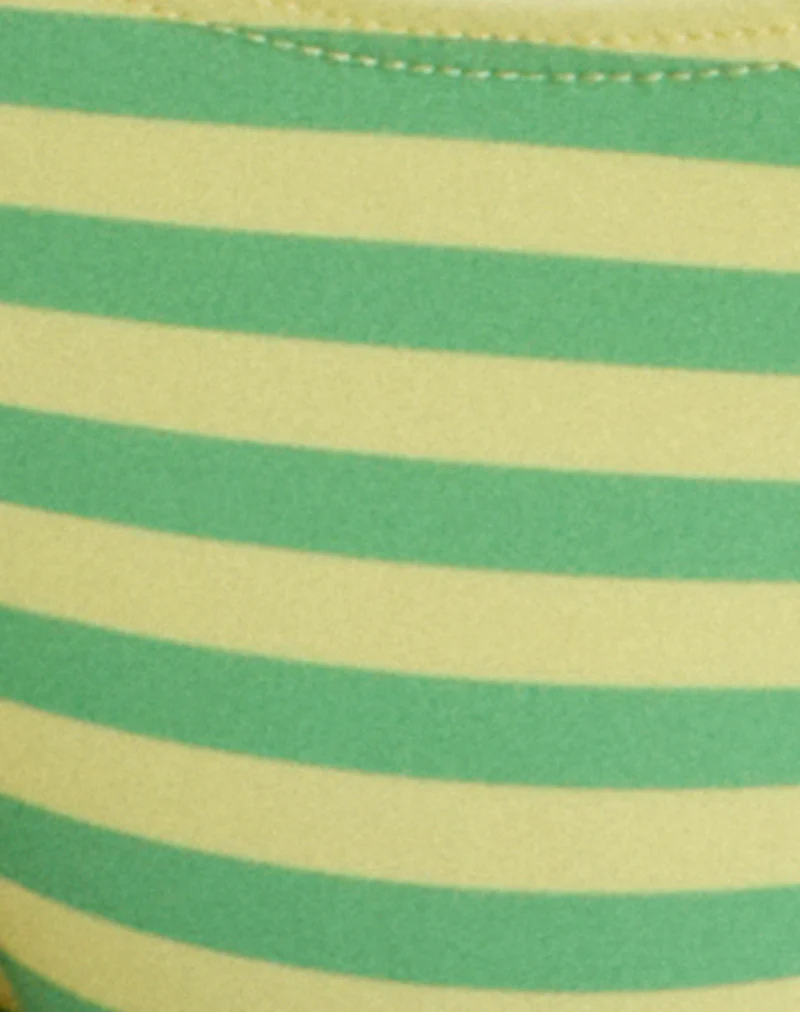Farida Bikini Bottom in Vivid Lines Green and Yellow - Image 7