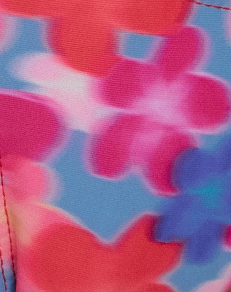 Farida Bikini Bottom in Blurred Flower Blue and Pink - Image 7