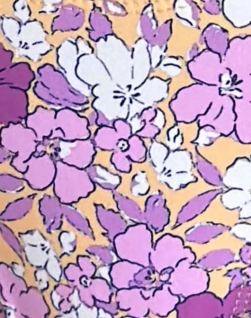 Farida Bikini Bottoms in Bright Floral Orange and Purple - Image 5