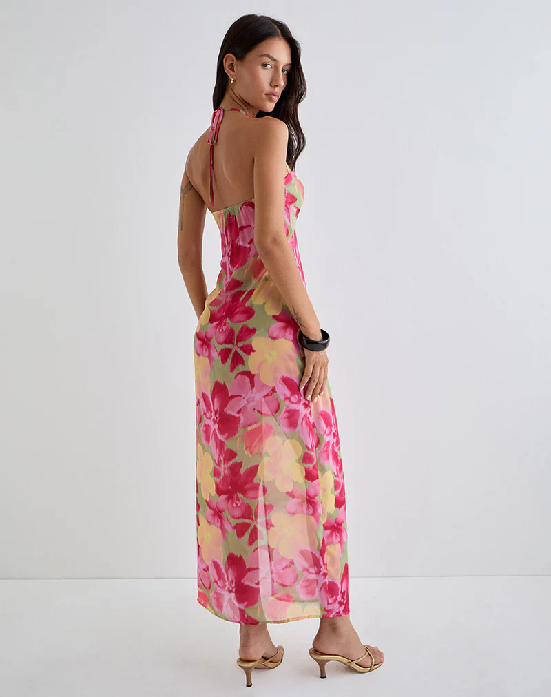 Fasha Maxi Dress in Bold Multi Colour Floral - Image 6