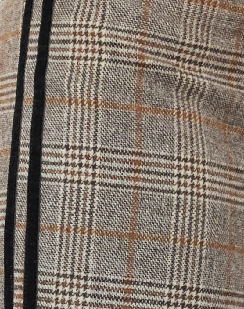 Fatina Trouser in Brown Check with Side Stripe - Image 6