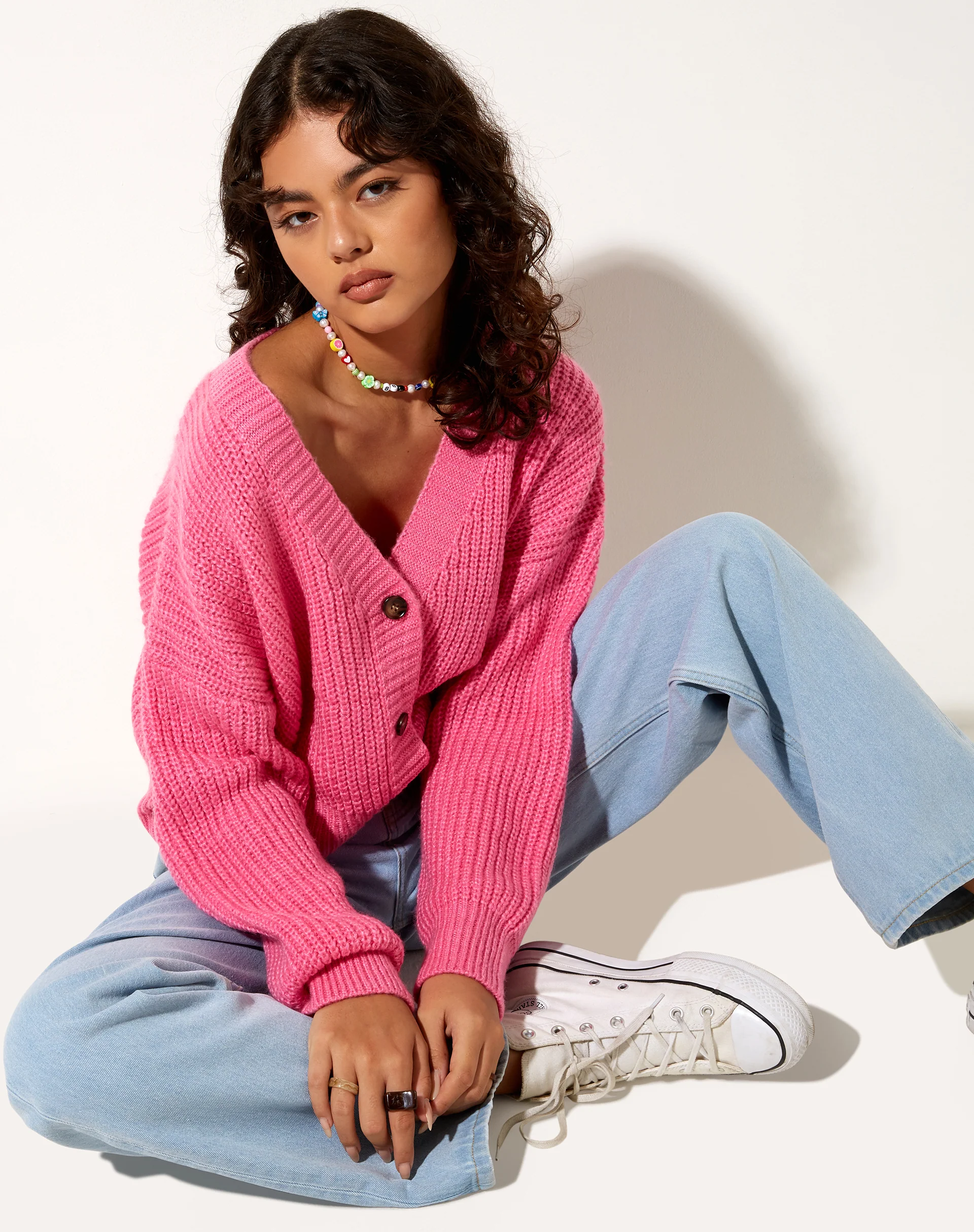Faya Cardigan in Bubblegum Pink - Image 2