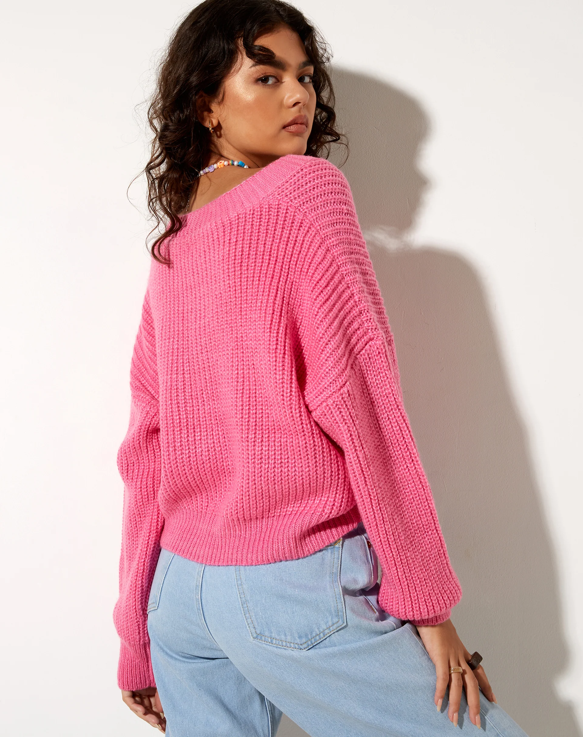 Faya Cardigan in Bubblegum Pink - Image 3