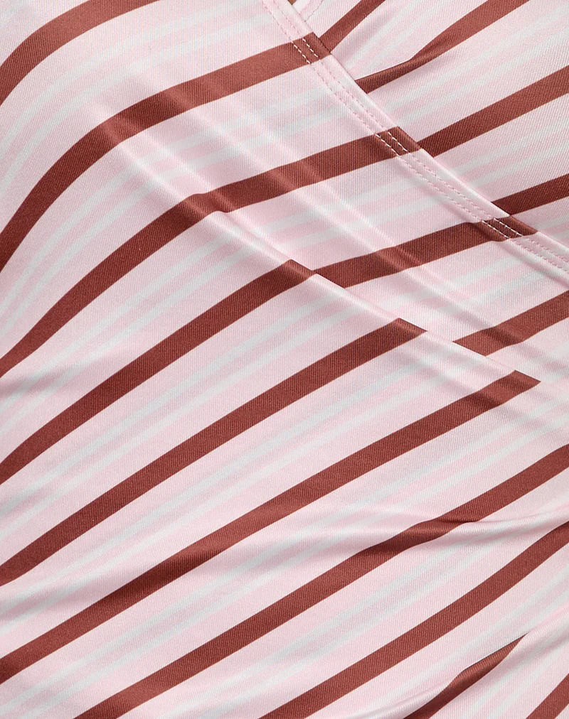 Fayez Top in Slinky Diagonal Stripe Pink - Image 6