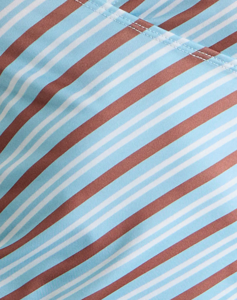 Fayez Slinky Top in Diagonal Striped Light Blue - Image 6