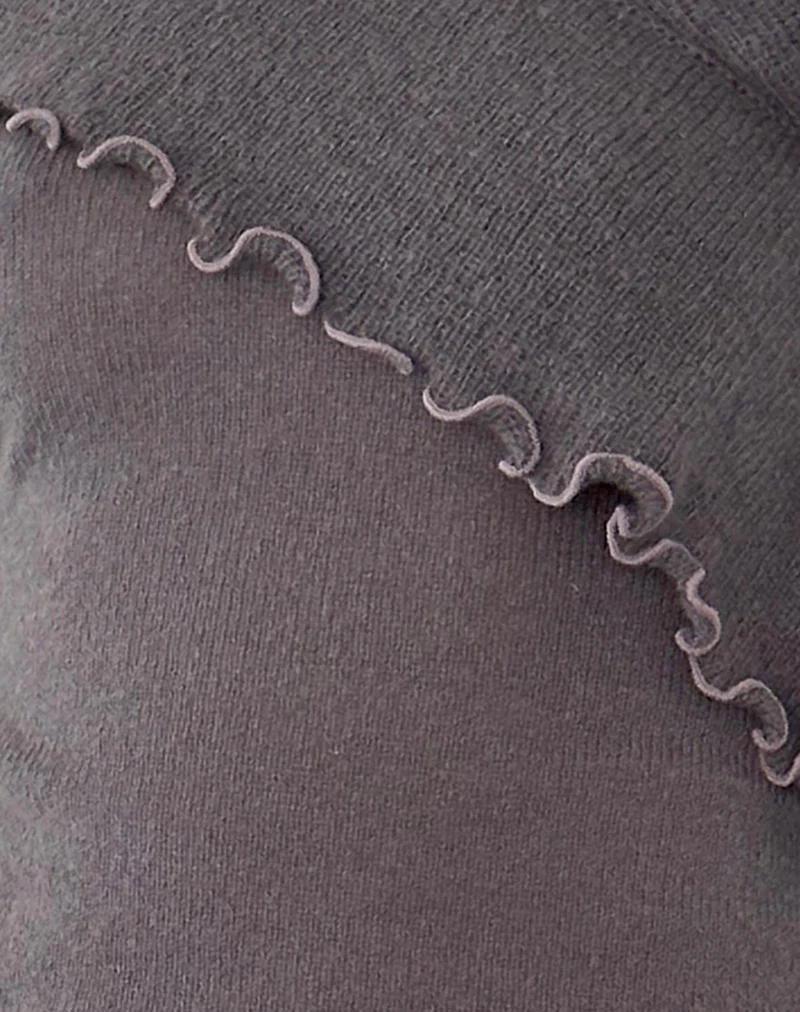 Febby Sheer Knit Jumper in Dark Charcoal - Image 6