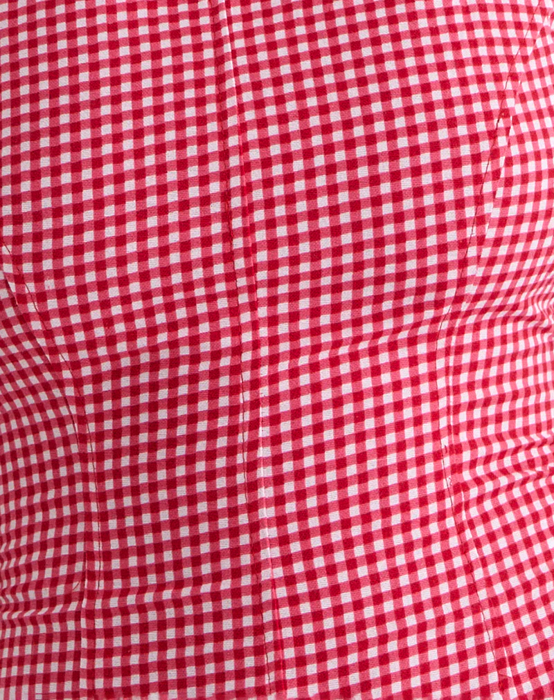 Felia Tie Back Top in Red Gingham - Image 6