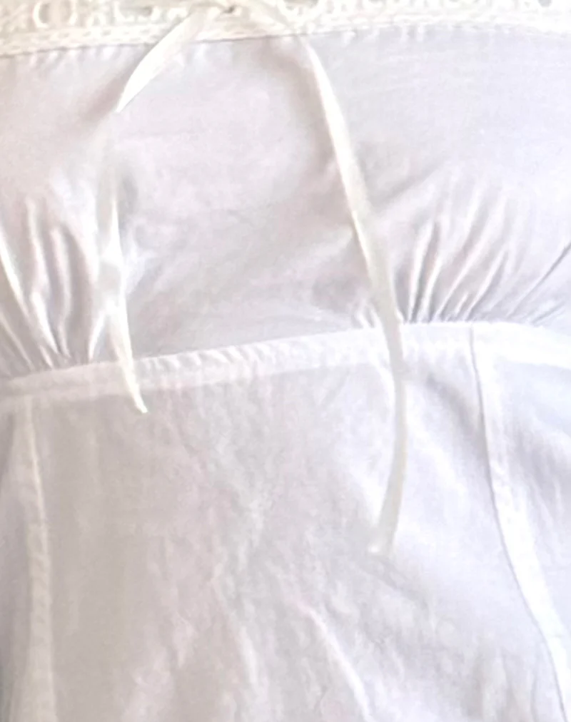 Felin Mini Dress in White Poplin - Image 6