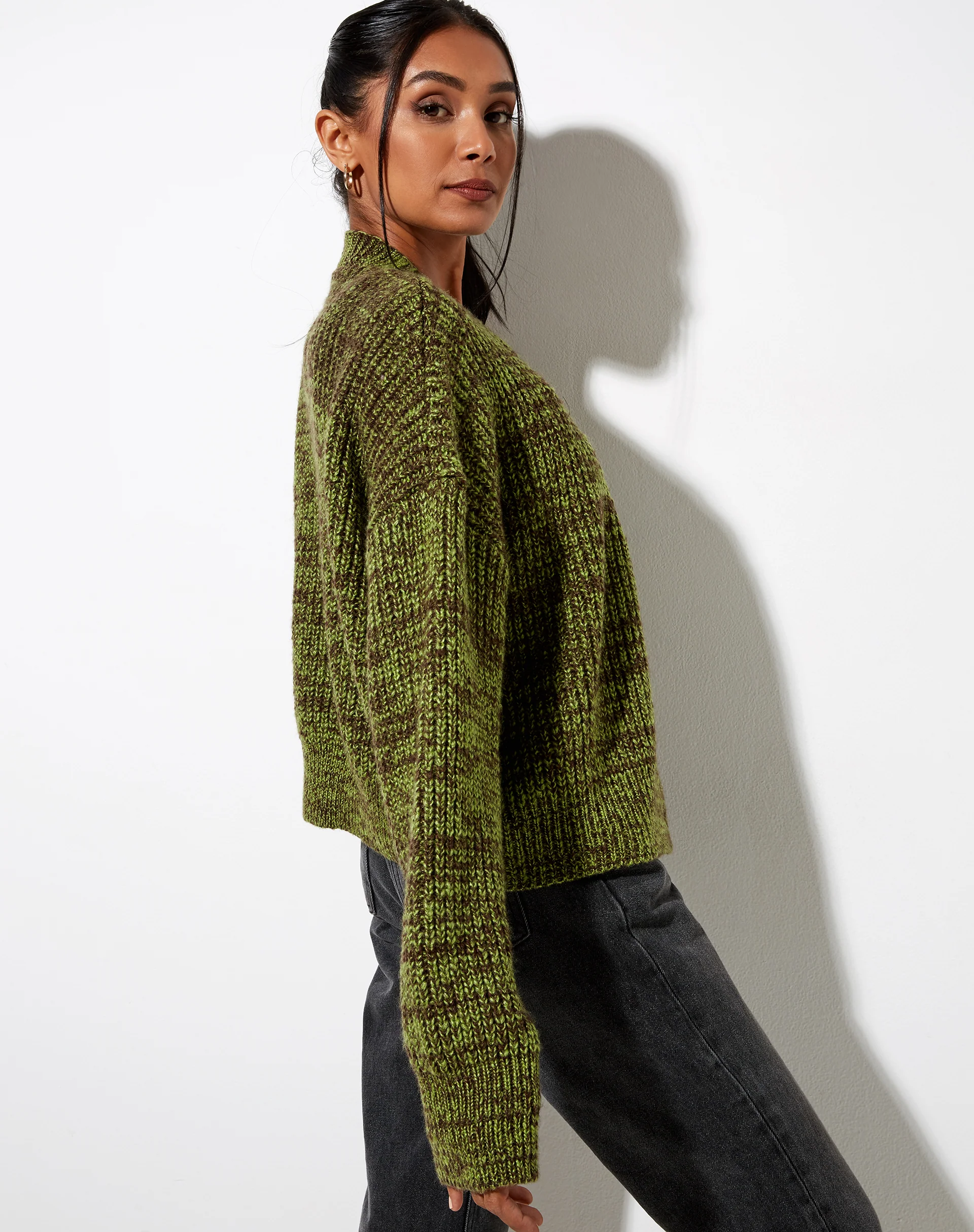 Fia Cardigan in Black and Green - Image 5