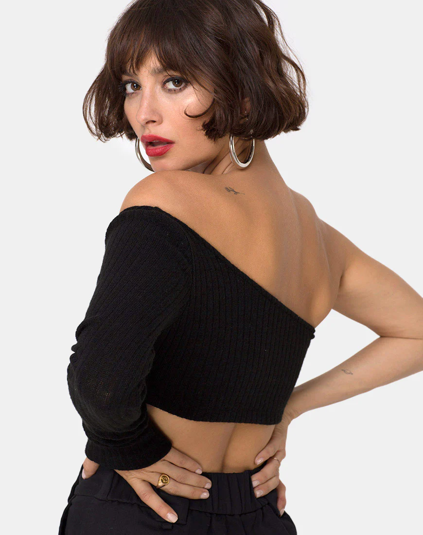 Fiax Top in Rib Black - Image 2