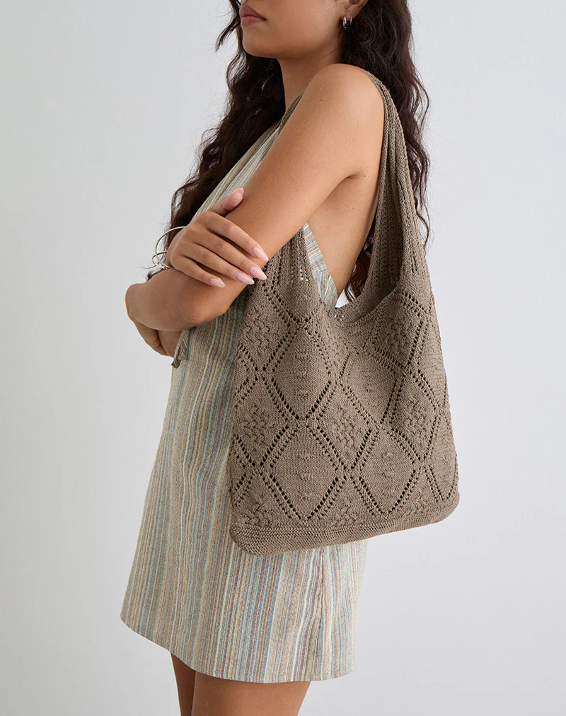 Fika Crochet Bag in Brown - Image 2