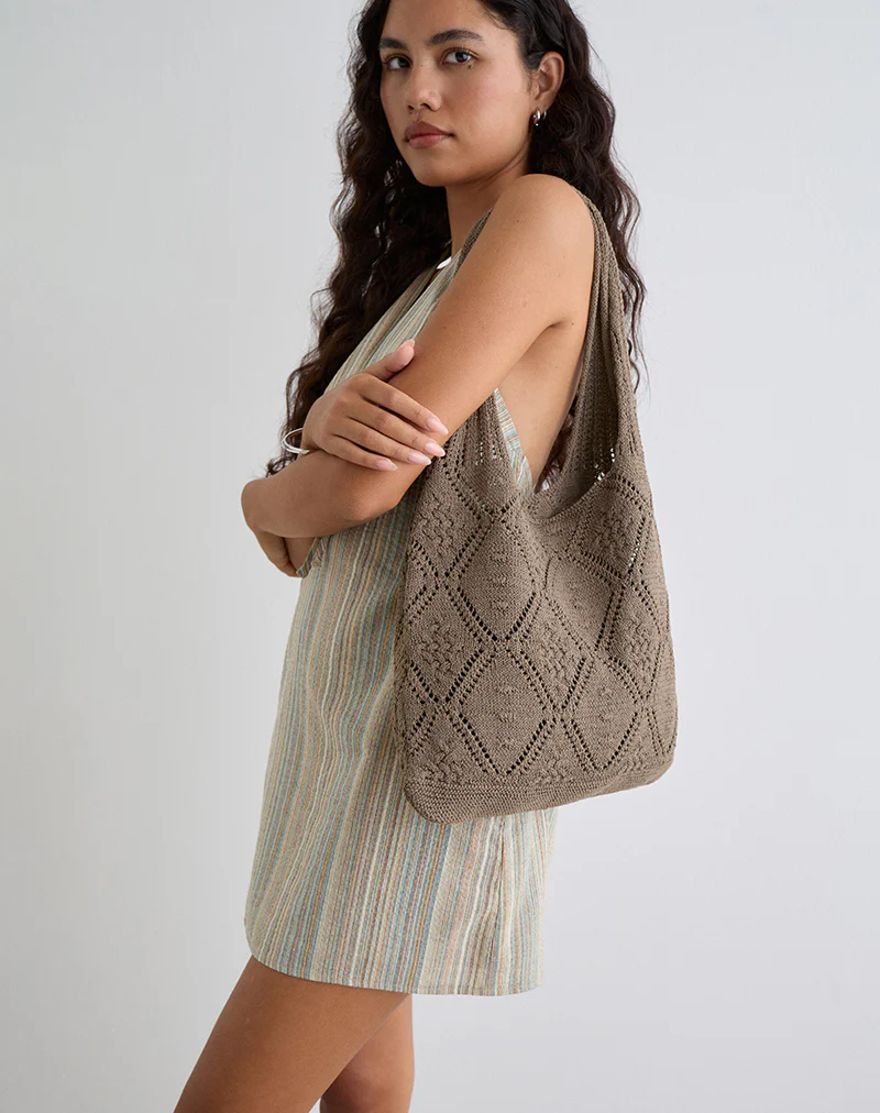 Fika Crochet Bag in Brown - Image 3