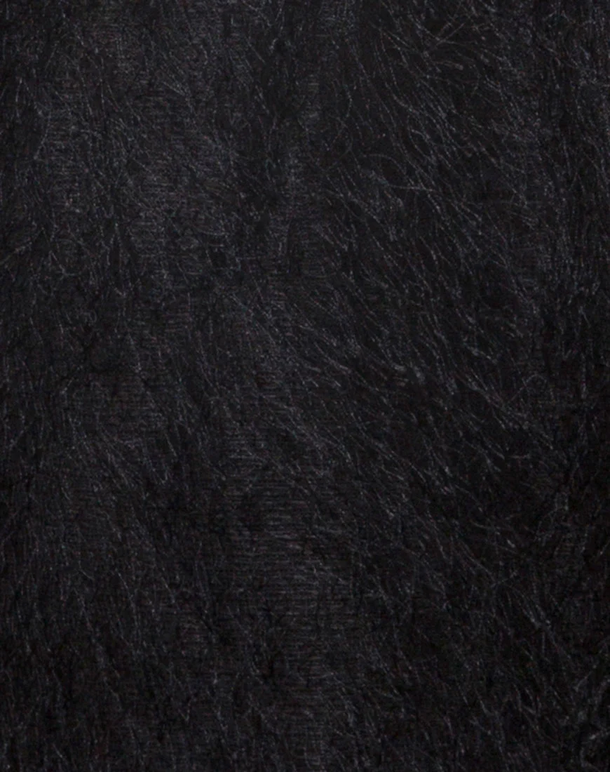 Finn Slip Dress in Fringe Black - Image 5