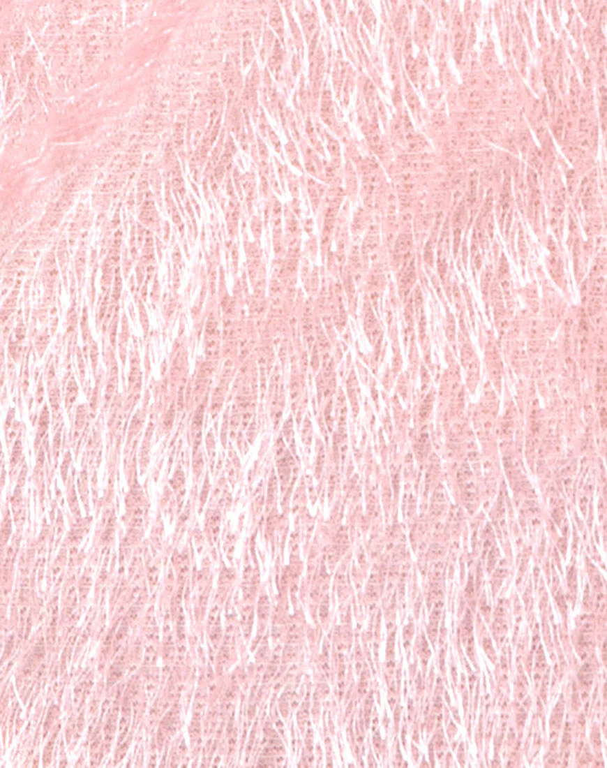 Finn Dress in Plush Fringe Sugar Pink - Image 5