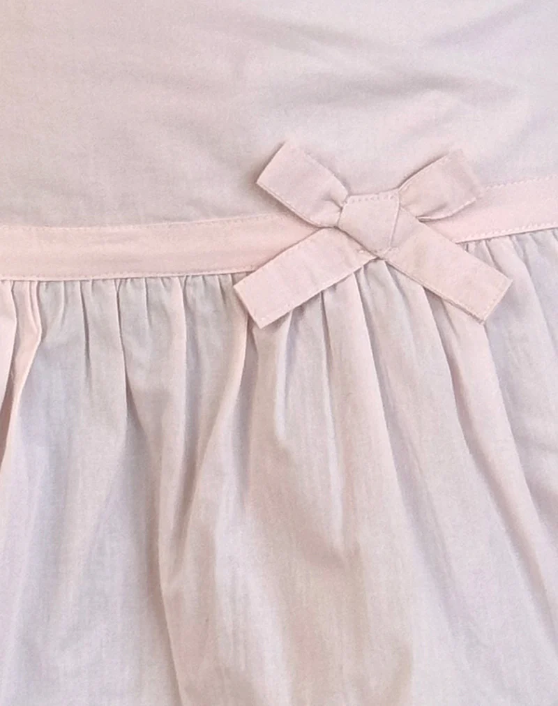 Fita Frill Bow Mini Skirt in Poplin Light Pink - Image 6