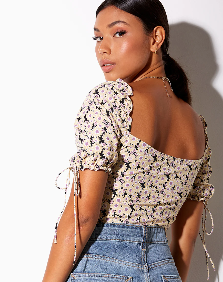Flaba Crop Top in Daisy Day Cream - Image 2