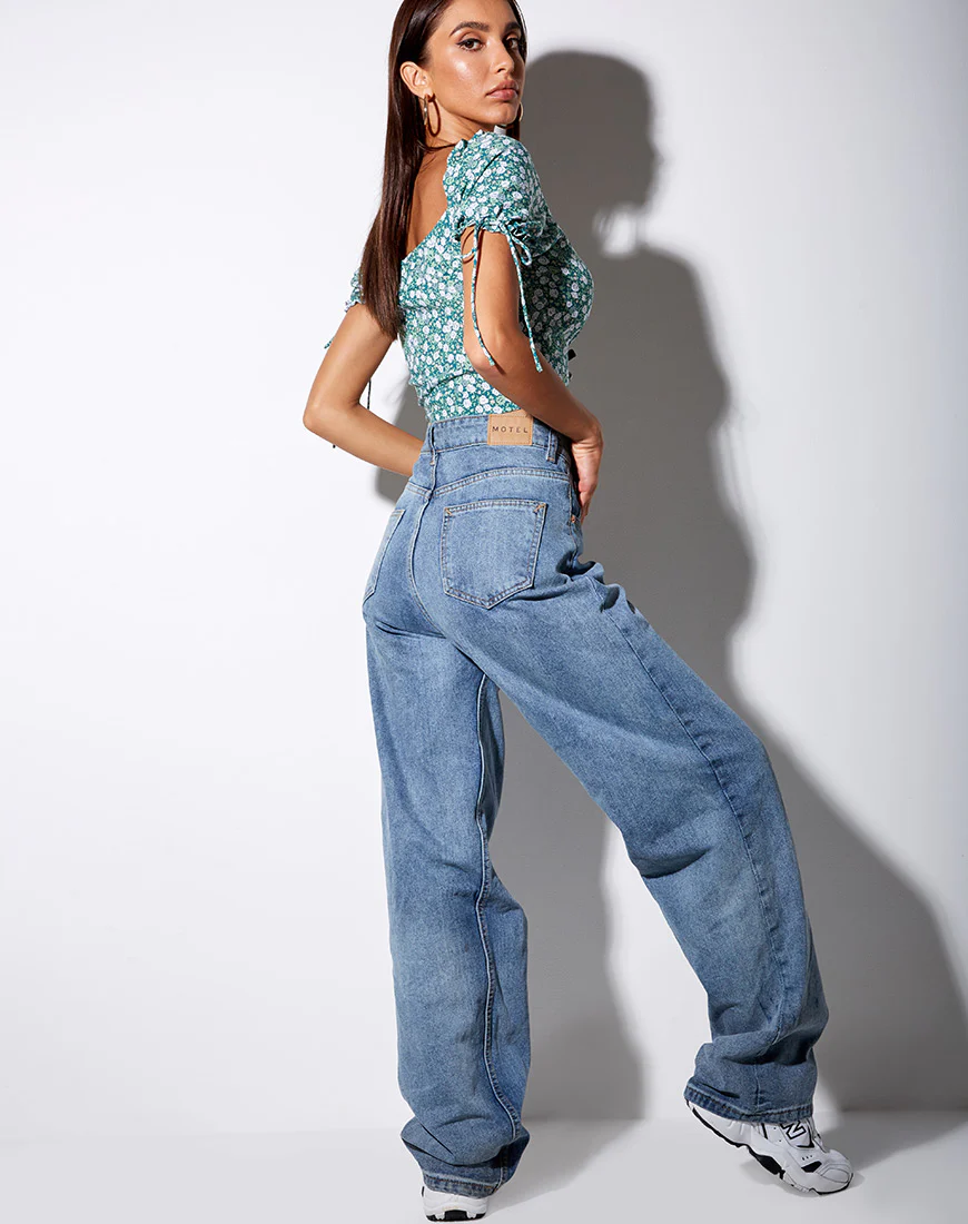 Flaba Top in Floral Field Green - Image 4