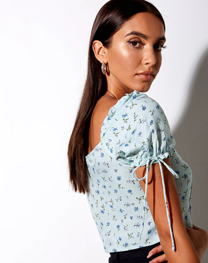 Flaba Top in Pretty Petal Green - Image 2