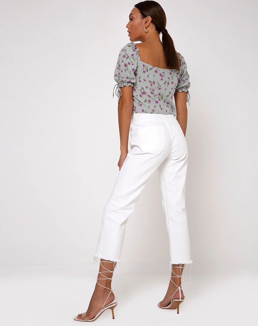 Fleur Top in Little Petal Dusky Blue - Image 4