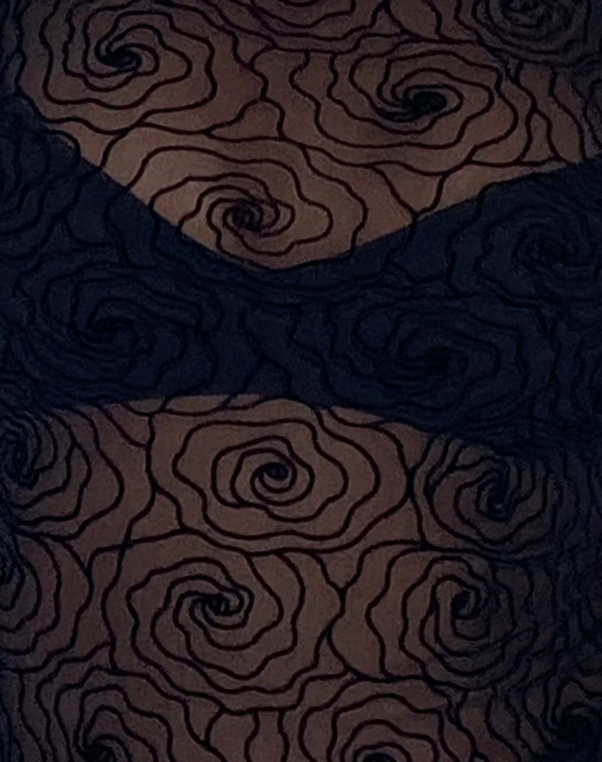 Florian Unlined Midi Dress in Black Abstract Flower Flock - Image 6