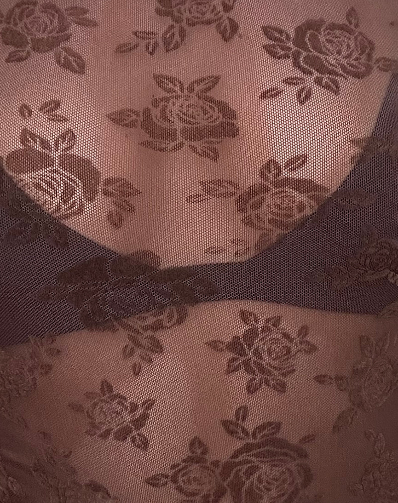 Florian Romantic Rose Midi Dress in Flock Brown - Image 6