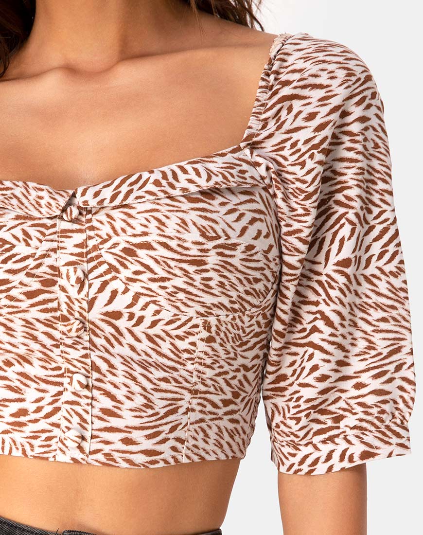 Flory Crop Top in Safari Taupe by Motel - Image 5