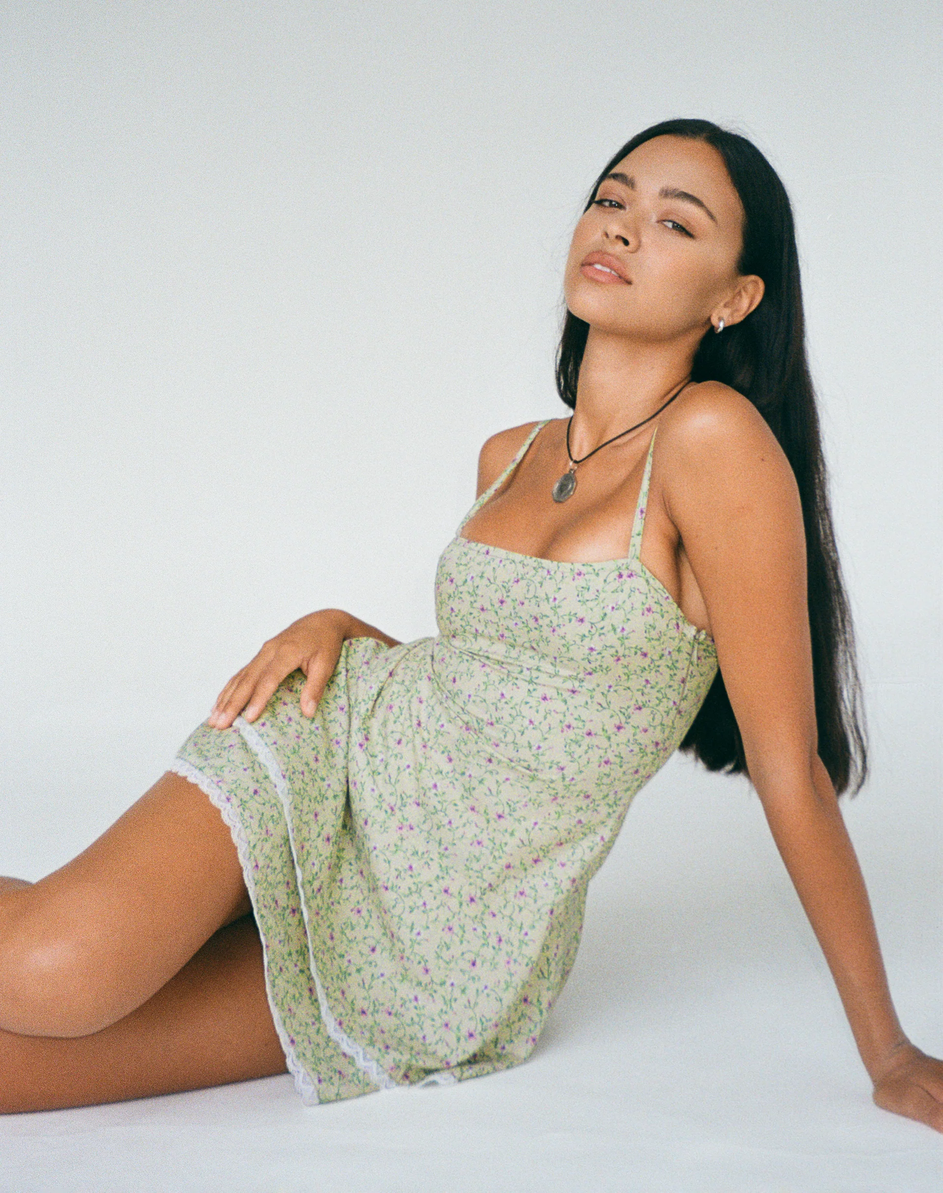 Flossie Mini Dress in Parma Violet - Image 2