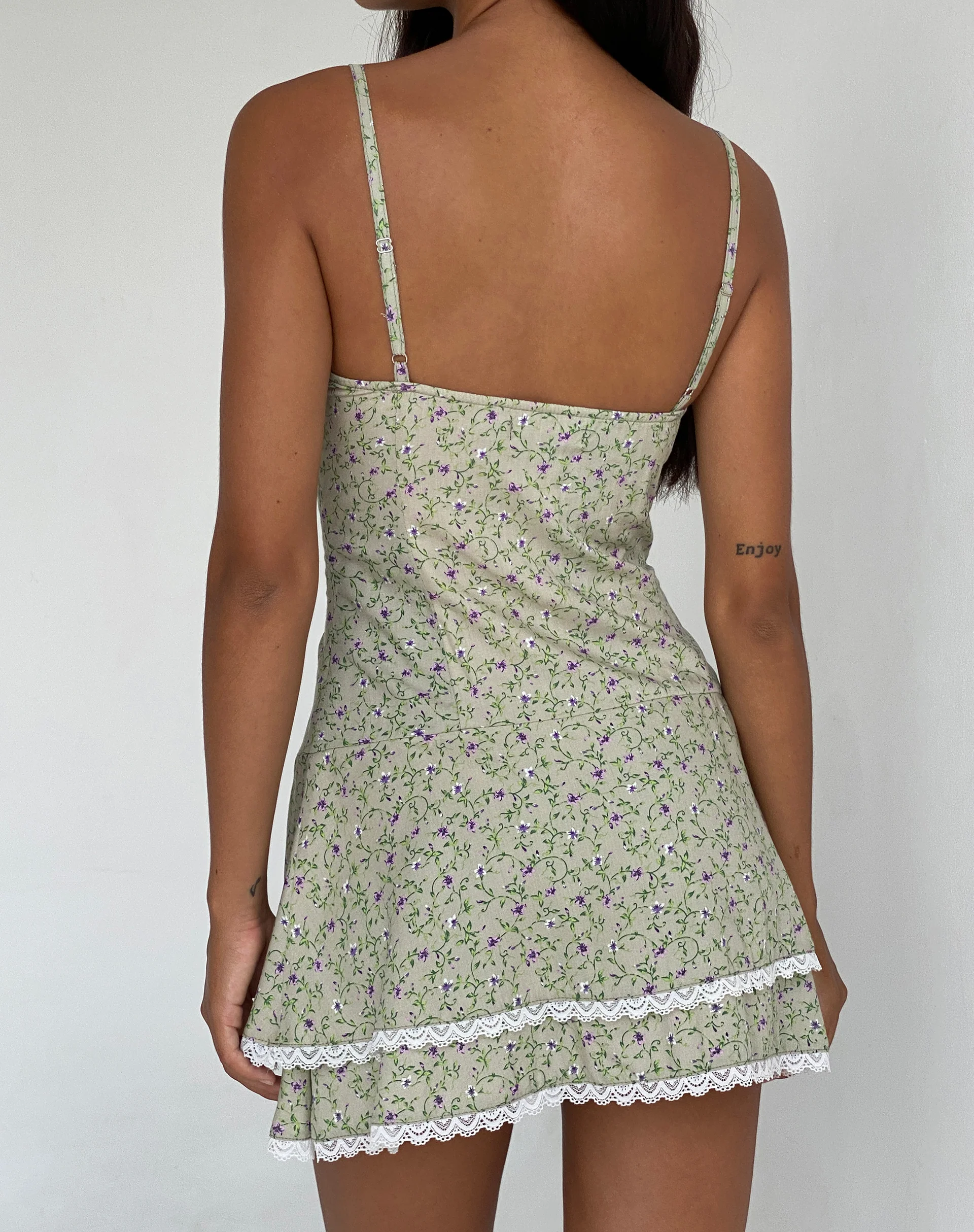 Flossie Mini Dress in Parma Violet - Image 5