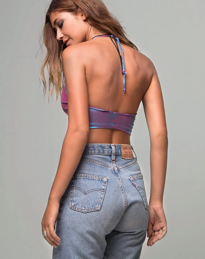 Fonda Crop top in Metallic Opal Shimmer - Image 2