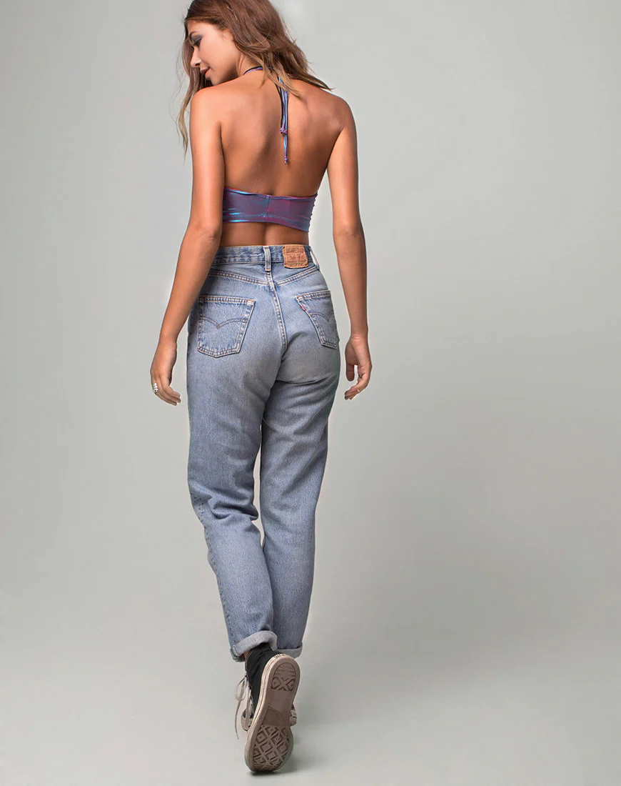 Fonda Crop top in Metallic Opal Shimmer - Image 4